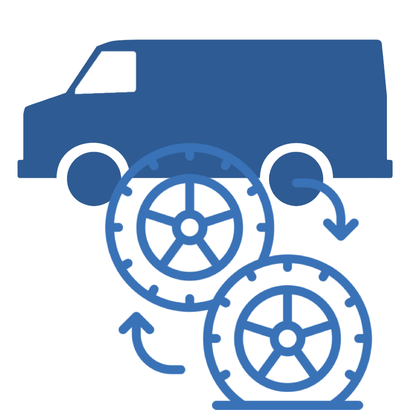 Renkaanvaihto + tasapainotus - Pakettiauto / SUV
