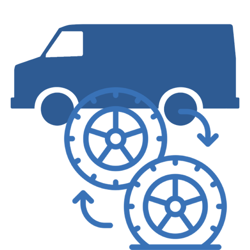 Renkaanvaihto + tasapainotus - Pakettiauto / SUV
